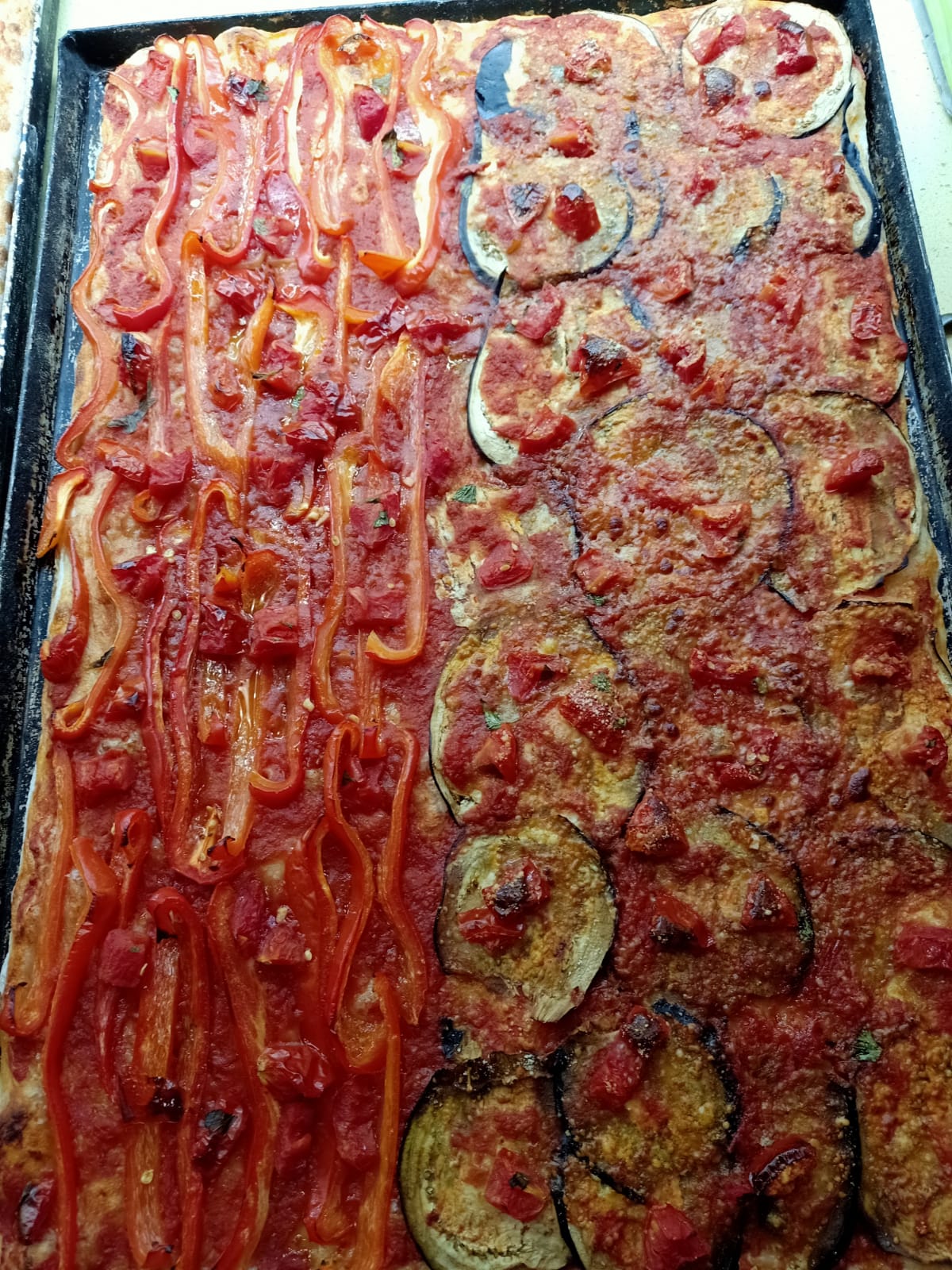 pizza melanzana e peperoni
